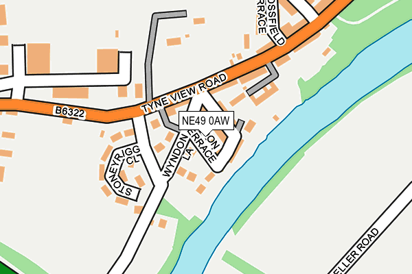 NE49 0AW map - OS OpenMap – Local (Ordnance Survey) NE49 0AW map - OS OpenMap – Local (Ordnance Survey)