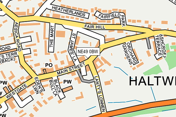 NE49 0BW map - OS OpenMap – Local (Ordnance Survey)