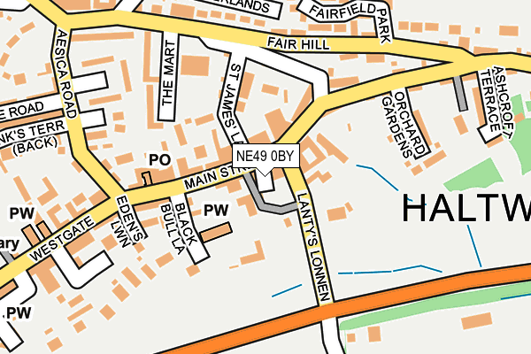 NE49 0BY map - OS OpenMap – Local (Ordnance Survey)