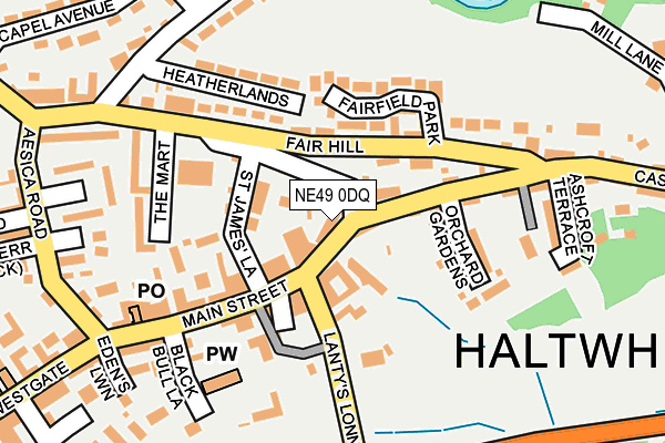 NE49 0DQ map - OS OpenMap – Local (Ordnance Survey)