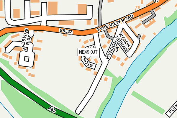 NE49 0JT map - OS OpenMap – Local (Ordnance Survey) NE49 0JT map - OS OpenMap – Local (Ordnance Survey)