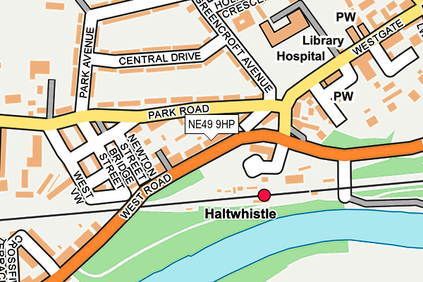 NE49 9HP map - OS OpenMap – Local (Ordnance Survey)