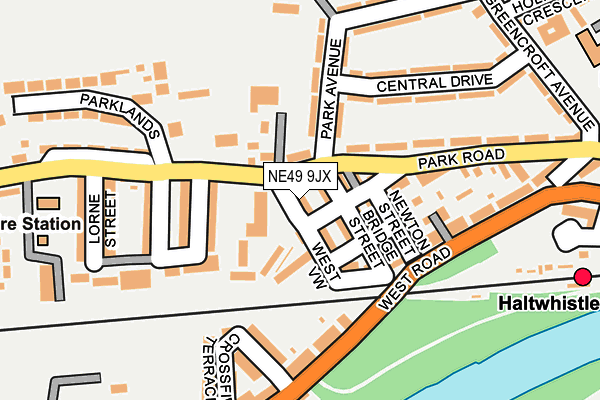 NE49 9JX map - OS OpenMap – Local (Ordnance Survey) NE49 9JX map - OS OpenMap – Local (Ordnance Survey)
