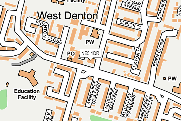 NE5 1DR map - OS OpenMap – Local (Ordnance Survey) NE5 1DR map - OS OpenMap – Local (Ordnance Survey)