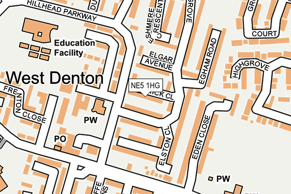 NE5 1HG map - OS OpenMap – Local (Ordnance Survey) NE5 1HG map - OS OpenMap – Local (Ordnance Survey)