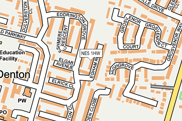 NE5 1HW map - OS OpenMap – Local (Ordnance Survey) NE5 1HW map - OS OpenMap – Local (Ordnance Survey)