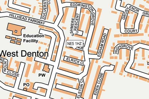 NE5 1HZ map - OS OpenMap – Local (Ordnance Survey) NE5 1HZ map - OS OpenMap – Local (Ordnance Survey)