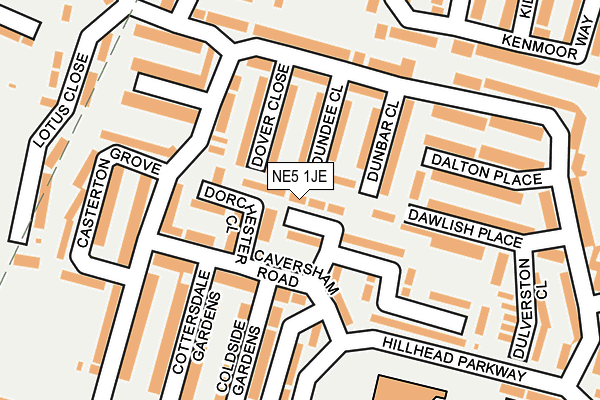 NE5 1JE map - OS OpenMap – Local (Ordnance Survey)