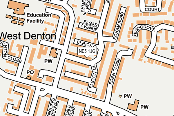 NE5 1JG map - OS OpenMap – Local (Ordnance Survey) NE5 1JG map - OS OpenMap – Local (Ordnance Survey)