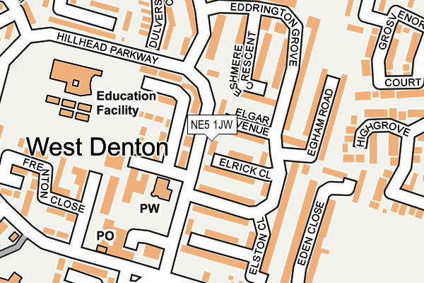 NE5 1JW map - OS OpenMap – Local (Ordnance Survey) NE5 1JW map - OS OpenMap – Local (Ordnance Survey)