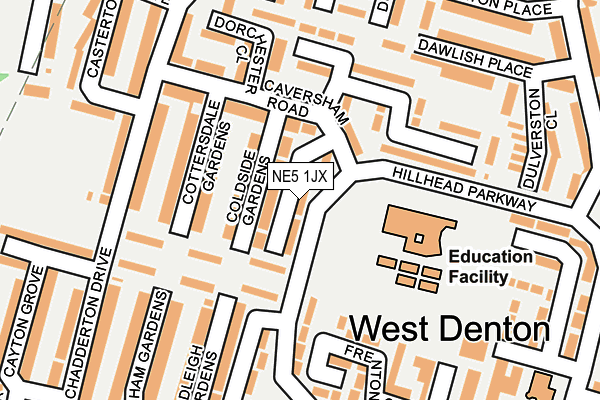 NE5 1JX map - OS OpenMap – Local (Ordnance Survey) NE5 1JX map - OS OpenMap – Local (Ordnance Survey)