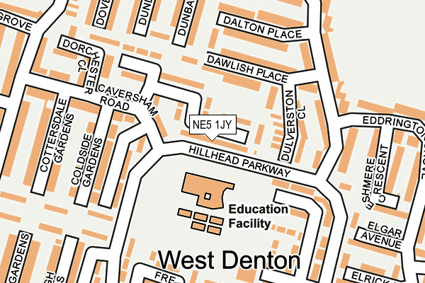 NE5 1JY map - OS OpenMap – Local (Ordnance Survey) NE5 1JY map - OS OpenMap – Local (Ordnance Survey)