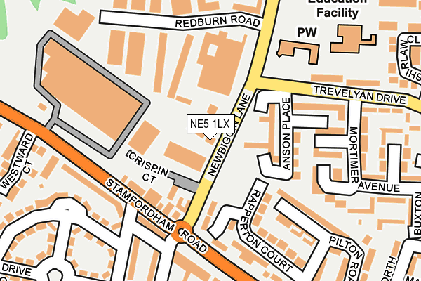 NE5 1LX map - OS OpenMap – Local (Ordnance Survey) NE5 1LX map - OS OpenMap – Local (Ordnance Survey)