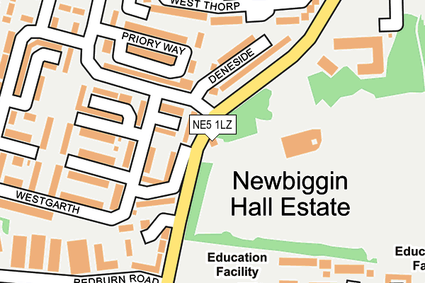 NE5 1LZ map - OS OpenMap – Local (Ordnance Survey) NE5 1LZ map - OS OpenMap – Local (Ordnance Survey)