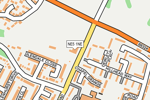 NE5 1NE map - OS OpenMap – Local (Ordnance Survey) NE5 1NE map - OS OpenMap – Local (Ordnance Survey)