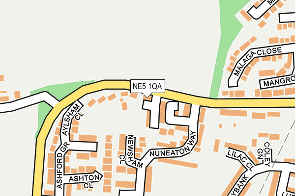 NE5 1QA map - OS OpenMap – Local (Ordnance Survey) NE5 1QA map - OS OpenMap – Local (Ordnance Survey)