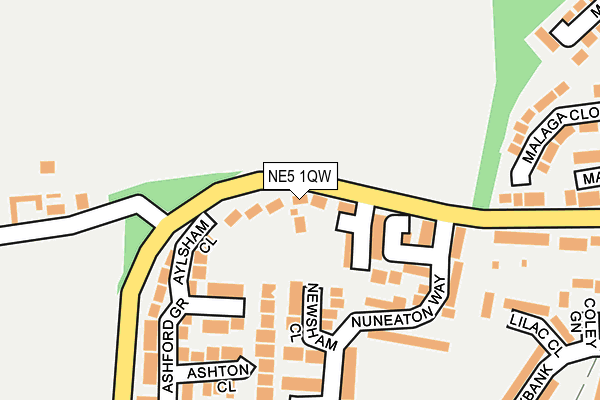NE5 1QW map - OS OpenMap – Local (Ordnance Survey) NE5 1QW map - OS OpenMap – Local (Ordnance Survey)
