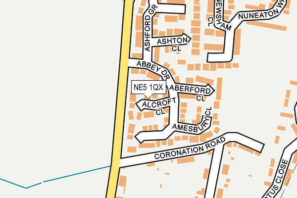 NE5 1QX map - OS OpenMap – Local (Ordnance Survey) NE5 1QX map - OS OpenMap – Local (Ordnance Survey)