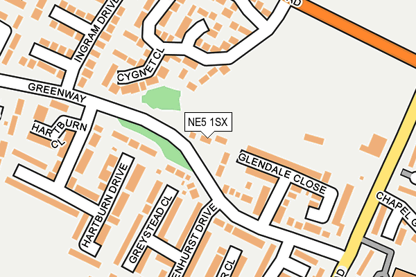 NE5 1SX map - OS OpenMap – Local (Ordnance Survey) NE5 1SX map - OS OpenMap – Local (Ordnance Survey)