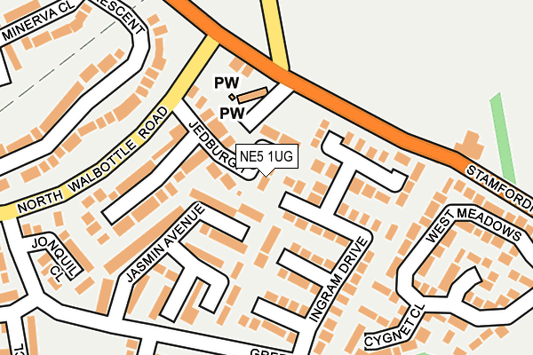 NE5 1UG map - OS OpenMap – Local (Ordnance Survey) NE5 1UG map - OS OpenMap – Local (Ordnance Survey)