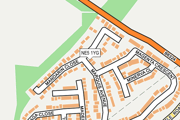 NE5 1YG map - OS OpenMap – Local (Ordnance Survey) NE5 1YG map - OS OpenMap – Local (Ordnance Survey)