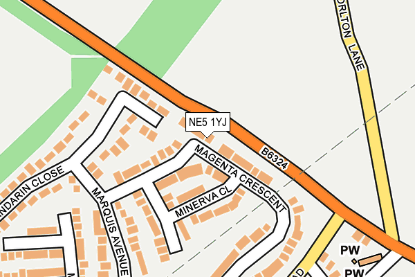 NE5 1YJ map - OS OpenMap – Local (Ordnance Survey) NE5 1YJ map - OS OpenMap – Local (Ordnance Survey)