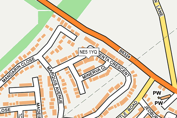 NE5 1YQ map - OS OpenMap – Local (Ordnance Survey) NE5 1YQ map - OS OpenMap – Local (Ordnance Survey)