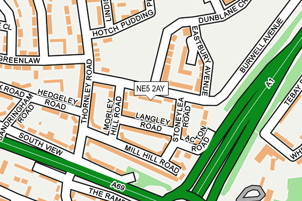 NE5 2AY map - OS OpenMap – Local (Ordnance Survey) NE5 2AY map - OS OpenMap – Local (Ordnance Survey)