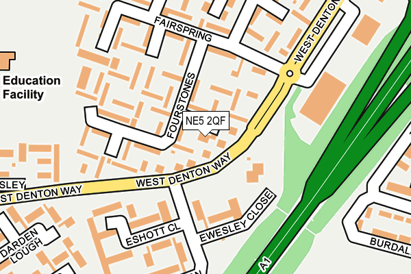 NE5 2QF map - OS OpenMap – Local (Ordnance Survey) NE5 2QF map - OS OpenMap – Local (Ordnance Survey)