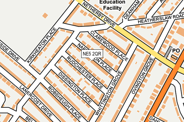 NE5 2QR map - OS OpenMap – Local (Ordnance Survey)