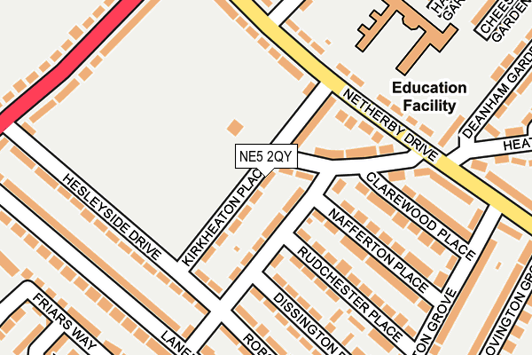 NE5 2QY map - OS OpenMap – Local (Ordnance Survey)