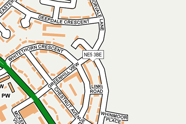 NE5 3BE map - OS OpenMap – Local (Ordnance Survey) NE5 3BE map - OS OpenMap – Local (Ordnance Survey)