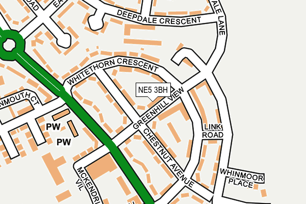 NE5 3BH map - OS OpenMap – Local (Ordnance Survey) NE5 3BH map - OS OpenMap – Local (Ordnance Survey)