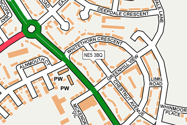NE5 3BQ map - OS OpenMap – Local (Ordnance Survey) NE5 3BQ map - OS OpenMap – Local (Ordnance Survey)