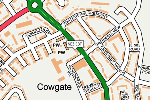 NE5 3BT map - OS OpenMap – Local (Ordnance Survey) NE5 3BT map - OS OpenMap – Local (Ordnance Survey)