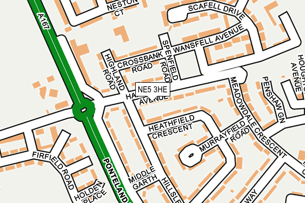 NE5 3HE map - OS OpenMap – Local (Ordnance Survey) NE5 3HE map - OS OpenMap – Local (Ordnance Survey)