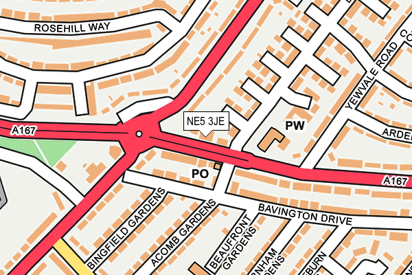 NE5 3JE map - OS OpenMap – Local (Ordnance Survey) NE5 3JE map - OS OpenMap – Local (Ordnance Survey)