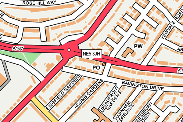 NE5 3JH map - OS OpenMap – Local (Ordnance Survey) NE5 3JH map - OS OpenMap – Local (Ordnance Survey)