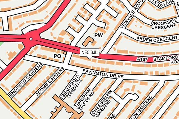 NE5 3JL map - OS OpenMap – Local (Ordnance Survey) NE5 3JL map - OS OpenMap – Local (Ordnance Survey)