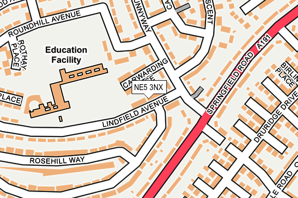 NE5 3NX map - OS OpenMap – Local (Ordnance Survey) NE5 3NX map - OS OpenMap – Local (Ordnance Survey)