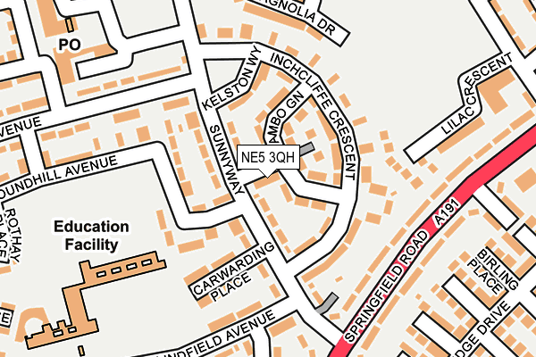 NE5 3QH map - OS OpenMap – Local (Ordnance Survey) NE5 3QH map - OS OpenMap – Local (Ordnance Survey)