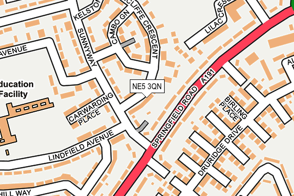NE5 3QN map - OS OpenMap – Local (Ordnance Survey) NE5 3QN map - OS OpenMap – Local (Ordnance Survey)