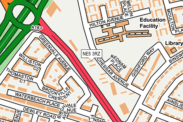 NE5 3RZ map - OS OpenMap – Local (Ordnance Survey)