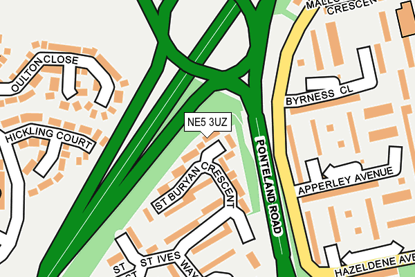 NE5 3UZ map - OS OpenMap – Local (Ordnance Survey) NE5 3UZ map - OS OpenMap – Local (Ordnance Survey)
