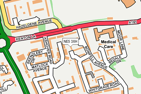 NE5 3XH map - OS OpenMap – Local (Ordnance Survey) NE5 3XH map - OS OpenMap – Local (Ordnance Survey)