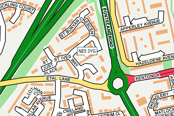 NE5 3YG map - OS OpenMap – Local (Ordnance Survey) NE5 3YG map - OS OpenMap – Local (Ordnance Survey)