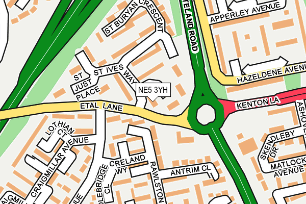 NE5 3YH map - OS OpenMap – Local (Ordnance Survey) NE5 3YH map - OS OpenMap – Local (Ordnance Survey)
