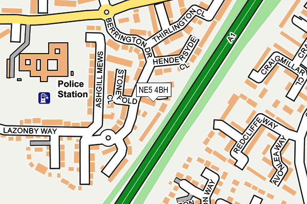 NE5 4BH map - OS OpenMap – Local (Ordnance Survey) NE5 4BH map - OS OpenMap – Local (Ordnance Survey)