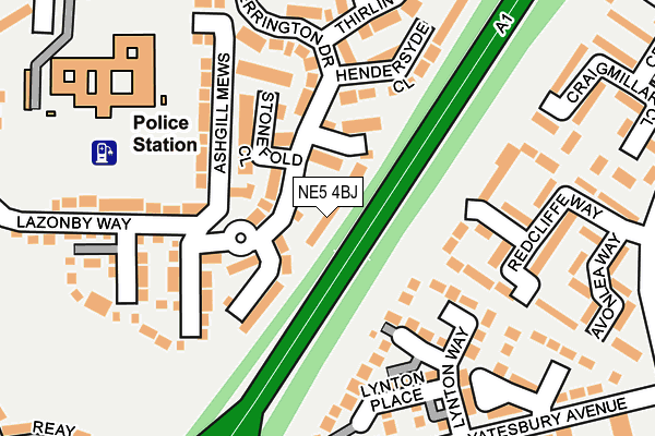 NE5 4BJ map - OS OpenMap – Local (Ordnance Survey) NE5 4BJ map - OS OpenMap – Local (Ordnance Survey)