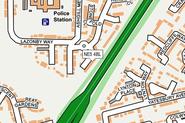 NE5 4BL map - OS OpenMap – Local (Ordnance Survey) NE5 4BL map - OS OpenMap – Local (Ordnance Survey)